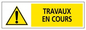 Panneau travaux en cours